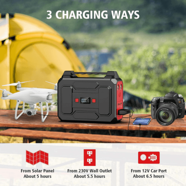 Powkey 100W Portable Power Station 97.68Wh/ 27000mAh,Outdoors,Red