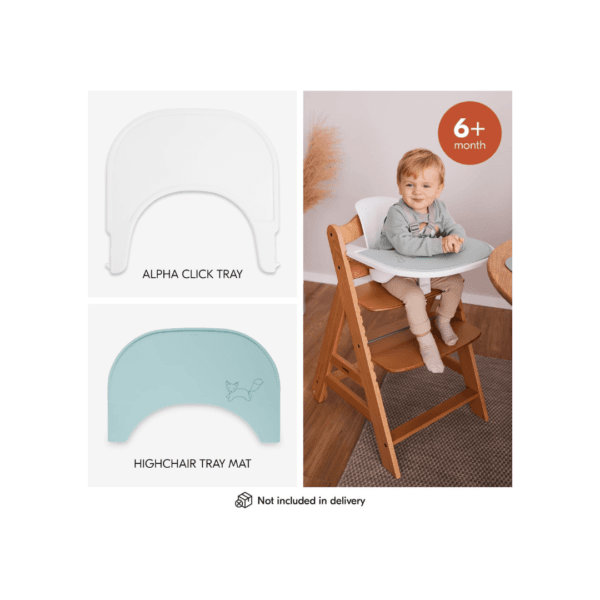 hauck Grow-Along Wooden Highchair with Tray and Wheels, Beta+ Dark Grey