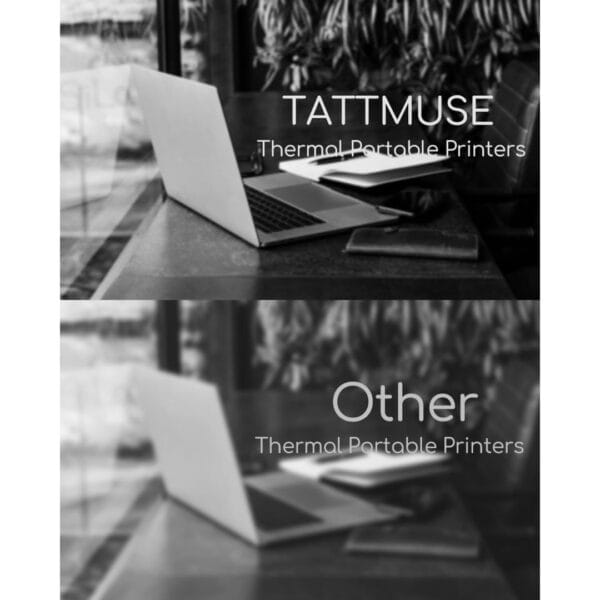 Portable Thermal Printer A4 Inkless Wireless Bluetooth Small Mobile - Black