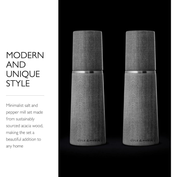 5 Cole & Mason Marlow Wood Mill Set - Balanced Salt and Pepper Grinders