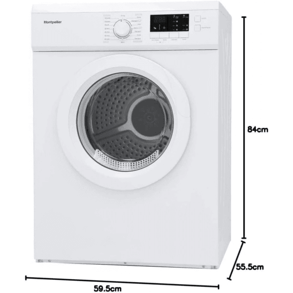 Montpellier MVSD7W Freestanding 7kg Vented Sensor Tumble Dryer - White [Energy Class E]