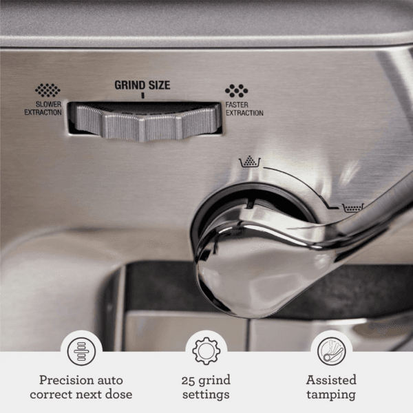 Sage - The Barista Express Impress - Assisted Jam Bean Coffee Machine with Milk Frother, Brushed Stainless Steel