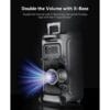 GKDT81 Karaoke Machine with 2 Microphones for Adults, 80W Rated Power, Dual 8" Woofers, Portable Bluetooth Party Speaker with Wheels & Pull Handle
