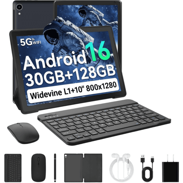 5 Whitedeer Tablet Android 16, 10 inch Tablet 30GB RAM 128GB ROM/2TB