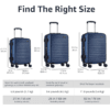 Amazon Basics Suitcase Set (Small + Medium + Large) - Hard Shell Luggage with Spinner Wheels - Navy Blue