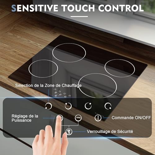 NOXTON Ceramic Hob, Built-in 4 Zone Electric