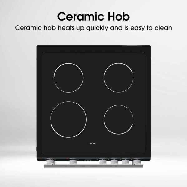 Hisense HDE3211BBUK 60cm Electric Cooker with Ceramic Hob-Black , A Rated Double Oven [Energy Class A]