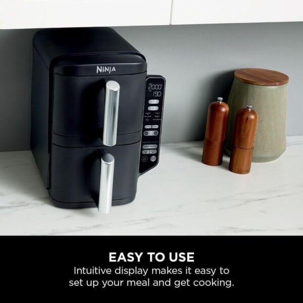 Ninja Double Stack 7.6L 2-Drawer Air Fryer, 6 Cooking Functions, Black