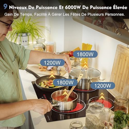 NOXTON Ceramic Hob, Built-in 4 Zone Electric