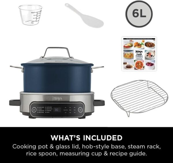 Ninja Foodi PossibleCooker, 6L Slow & Rice Cooker, Midnight Blue MC1101UK