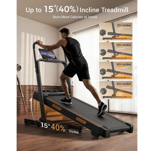 40%/16% Maunual Incline Walking Pad, 10KM/H Treadmill for Home, Max.159KG