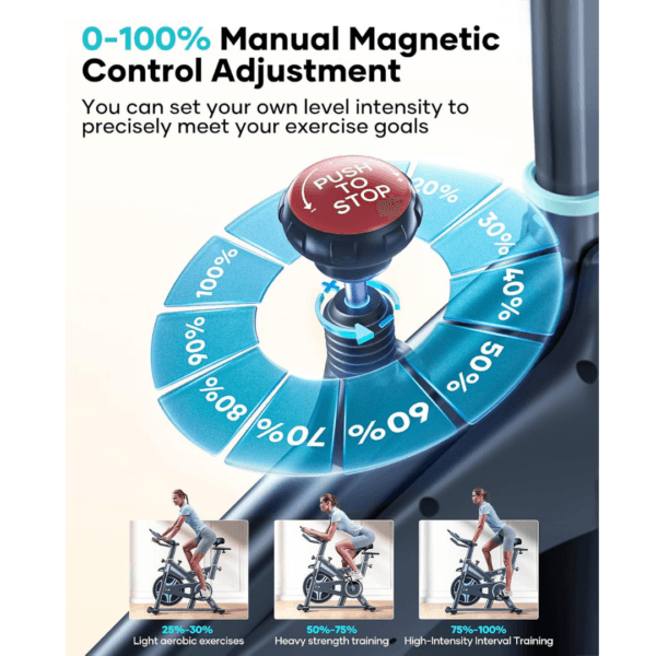 【2026 Upd】Toputure Exercise Bike with APP, Hand Pulse, Shock Absorption
