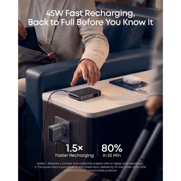 Anker MagGo Power Bank 2 Pro, Qi2 25W 10,000mAh Battery with Cooling Fan