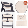 hauck Grow-Along Wooden Highchair with Tray and Wheels, Beta+ Dark Grey
