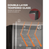 FOHERE Wine Cooler Fridge 8 Bottles, Table-Top Wine Fridge with Glass Door