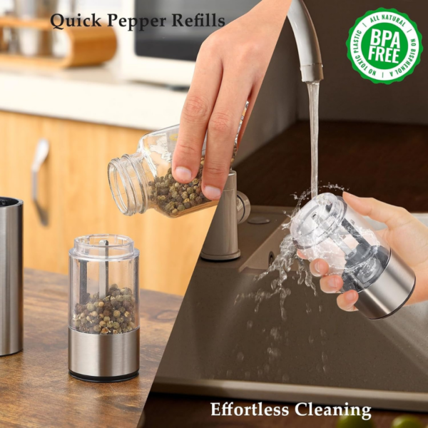 Cuisinart Rechargeable Electric Salt & Pepper Mill Set in Brushed Stainless Steel SP-4 | Newest Model