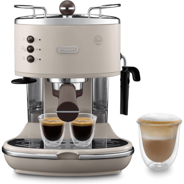 De'Longhi Icona Vintage - Espresso Machine Manual Milk Frother Beige