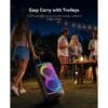 GKDT81 Karaoke Machine with 2 Microphones for Adults, 80W Rated Power, Dual 8" Woofers, Portable Bluetooth Party Speaker with Wheels & Pull Handle