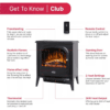 Dimplex Club Optiflame Electric Stove, Black Freestanding Electric Fire with Artificial Logs