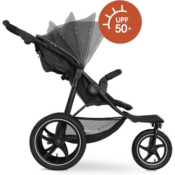 hauck Runner 2, Black - Robust All Terrain Pushchair with Raincover