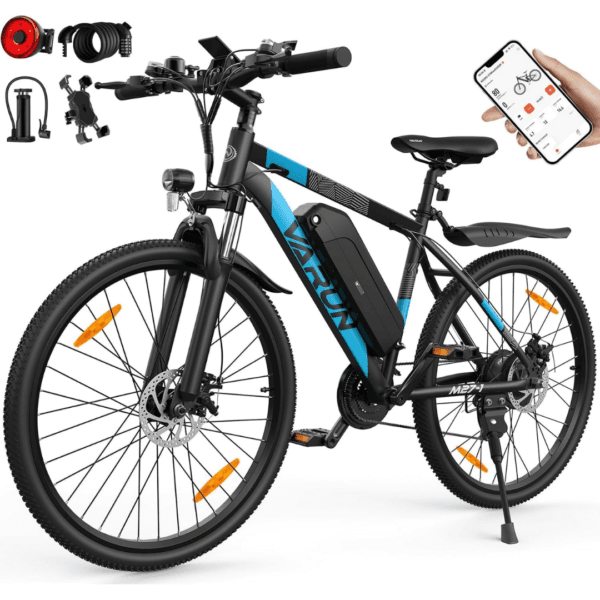 6 VARUN 27.5" Electric Bike, E-Mountain Bike with APP, 62 Miles Range