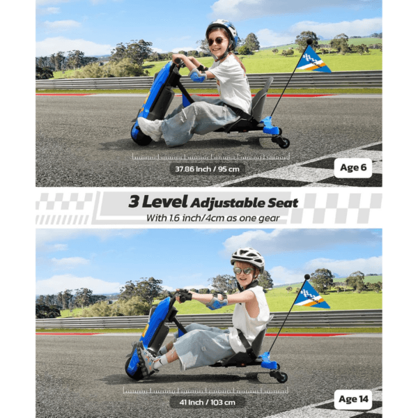 6 ELEMARA Electric Go Kart for Kids with Stepless Speed