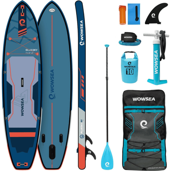 6 WOWSEA Inflatable Paddle Board for All Skill Levels, 3400g Heavy Dropstitch
