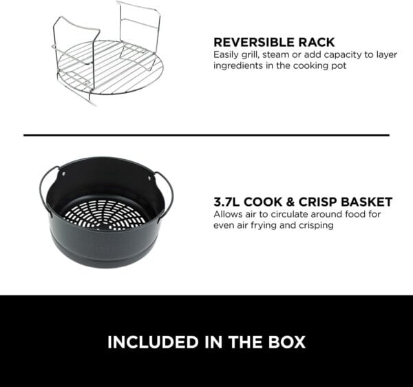 Ninja Foodi 9-in-1 Multi Cooker, Brushed Steel & Black, OP350UK