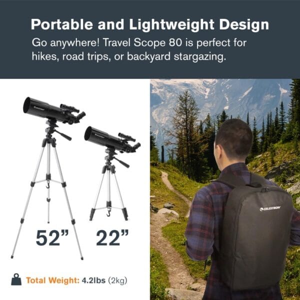 Celestron 22030 Travel Scope Portable Refractor Telescope