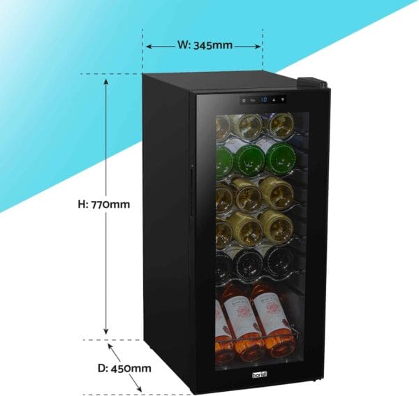 Dellonda Baridi 18 Bottle Wine Cooler Fridge with Digital Touch