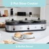 Quest Triple Slow Cooker, Buffet Server & Food Warmer, 7.5L Total Capacity