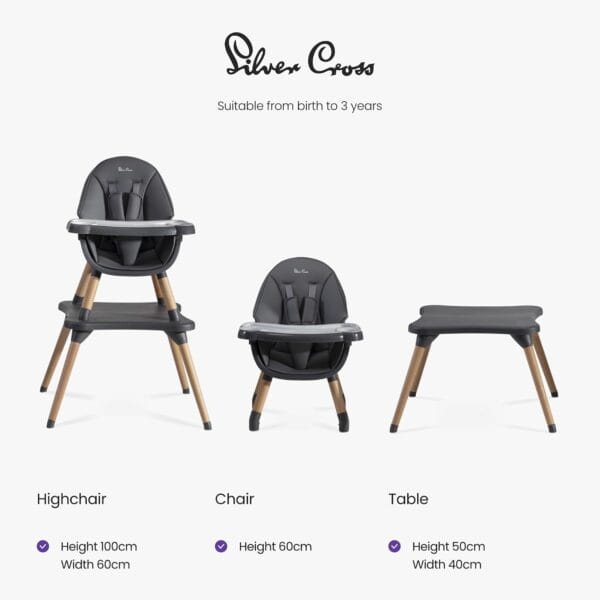 Silver Cross Eat & Play 4-in-1 Highchair, 6 Months to 5 Years