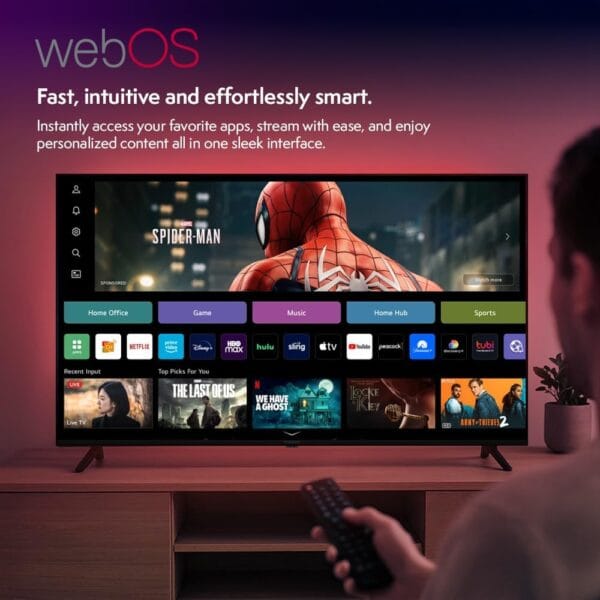 Vibox 50" 4K LED Smart TV | WebOS | 3x HDMI, 2x USB | Wall Mount Compatible | Gesture Remote with Streaming Controls