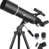 Telescopes for Adults Astronomy, 80mm Aperture 600mm