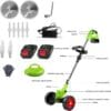 Cordless Garden Strimmers,Electric Cordless 21v Grass Strimmer with 2 X 2000mAh Battery