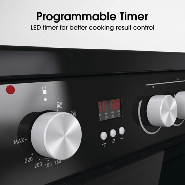 Hisense HDE3211BBUK 60cm Electric Cooker with Ceramic Hob-Black , A Rated Double Oven [Energy Class A]