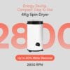Cookology 4kg 2800RPM Spin Dryer - Energy-Saving - White [Energy Class D]