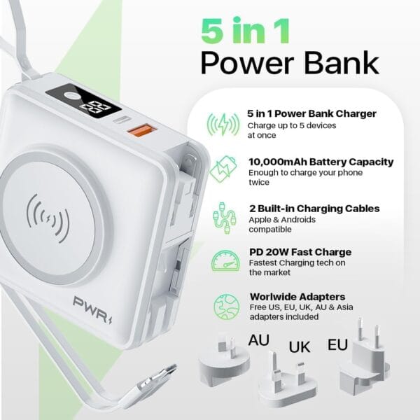 PWR Travel PRO 5-in-1 Power Bank