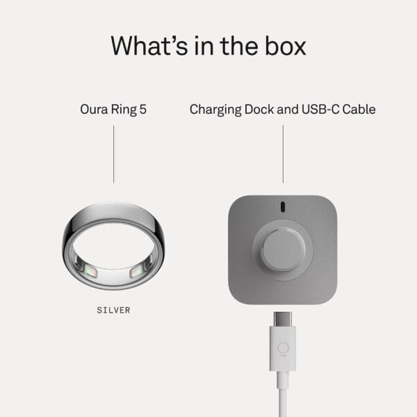 Oura Ring 5 Silver - Size 10 - Size Before You Buy