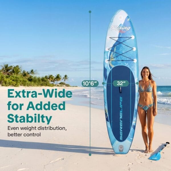 619+5QhT5xL._AC_SL1000_ SereneLife Paddle Board Inflatable Stand Up SUP 32in Wide