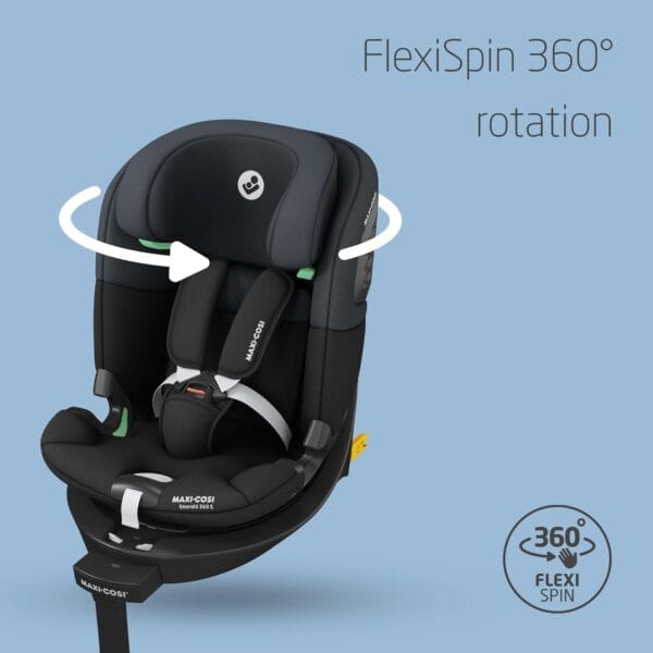 Maxi-Cosi Emerald 360 S i-Size, ISOFIX Car Seat, 40–150 cm, Tonal Black