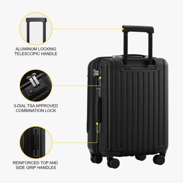 LEVEL8 Carry on Suitcase, 55CM Hand Luggage Expandable with