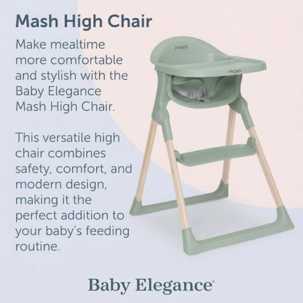 Baby Elegance Mash Baby High Chair for Babies & Toddlers (Sage)