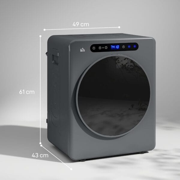 HOMCOM Vented Tumble Dryer 5kg Wet Laundry/3kg Dry Capacity 1000W Grey [Energy Class G]
