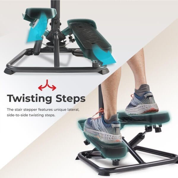 Sunny Health & Fitness Twist Stair Stepper w/Handlebar for Home Workouts
