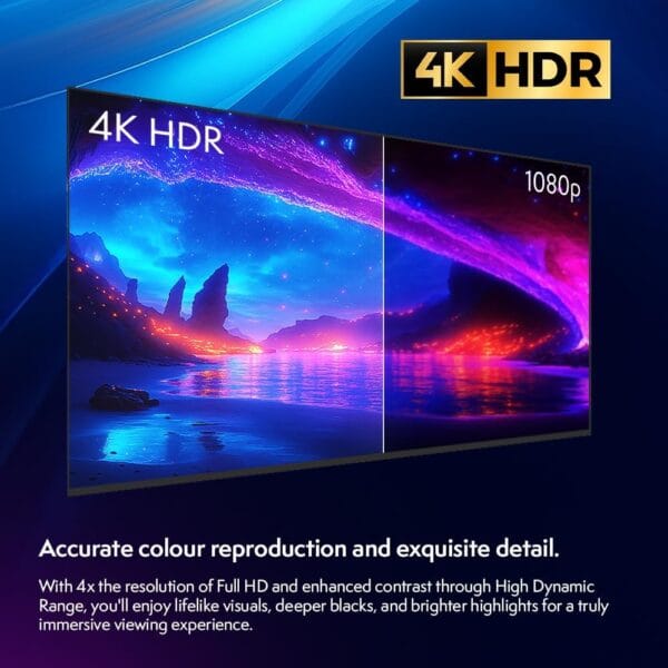 Vibox 50" 4K LED Smart TV | WebOS | 3x HDMI, 2x USB | Wall Mount Compatible | Gesture Remote with Streaming Controls