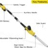 Cordless Pole Hedge Trimmer, PHIWOS 2.0Ah Battery and Charger Include
