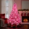 61cPUVIQY8L._AC_SL1024_ 8Ft Flocked Prelit Pink Christmas Tree with Pink LED Lights Multifunction