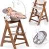 hauck Alpha+ Newborn Set Deluxe – Wooden Highchair & Bouncer – Walnut