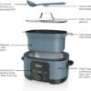 Ninja Foodi PossibleCooker, 8-in-1 Slow Cooker, 8L, Sea Salt Grey, MC1001UK